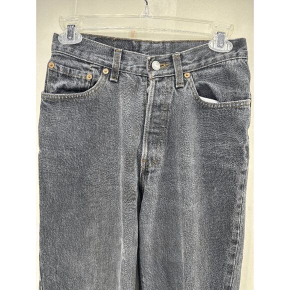 Vintage Women’s Levi’s 501 Denim Black Jeans 13501-0658 USA Made 90s Sz 27x27 - Picture 3 of 11